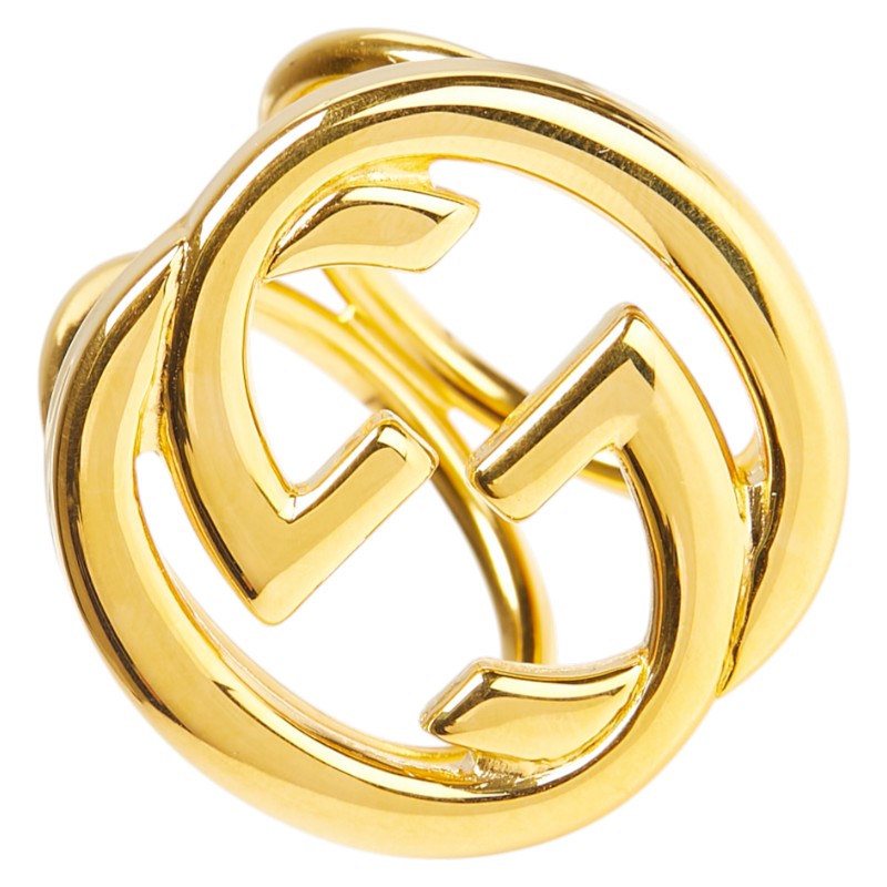 グッチ インターロッキングG スカーフリング ゴールド メッキ レディース GUCCI 【中古】