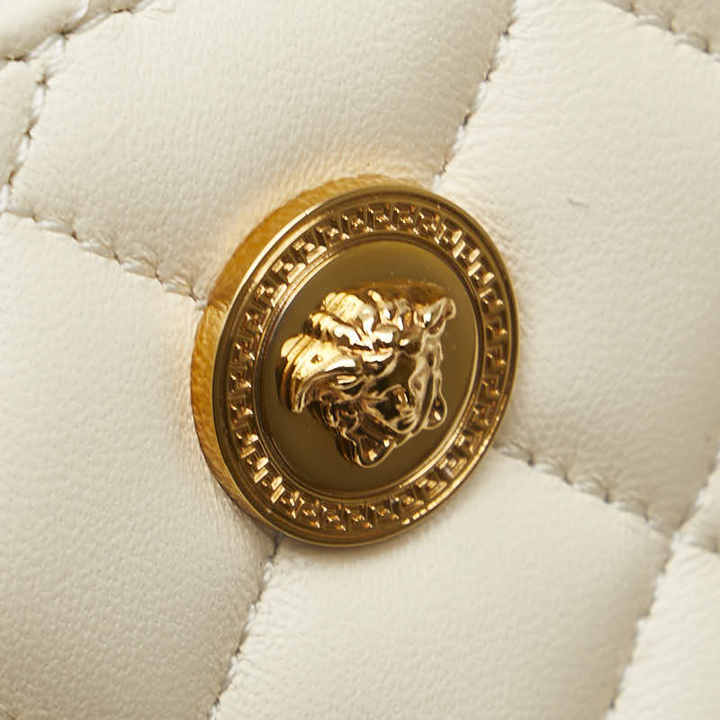 ヴェルサーチェ メデューサ 二つ折り財布 アイボリー ホワイト レザー レディース VERSACE 【中古】
