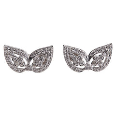 ノーブランド K14WG ホワイトゴールド Pt900 プラチナ コンビ ダイヤ0.25ct ネジ式 イヤリング レディース no brand 【中古】