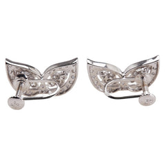 ノーブランド K14WG ホワイトゴールド Pt900 プラチナ コンビ ダイヤ0.25ct ネジ式 イヤリング レディース no brand 【中古】