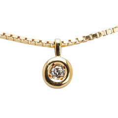 ノーブランド K18YG イエローゴールド ダイヤ0.05ct TOEI CROWN トーエイクラウン コイン ベネチアンチェーン ネックレス レディース no brand 【中古】