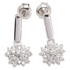 ノーブランド K18WG ホワイトゴールド ダイヤ0.6ct 花 フラワー モチーフ スタッドピアス レディース no brand 【中古】