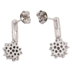 ノーブランド K18WG ホワイトゴールド ダイヤ0.6ct 花 フラワー モチーフ スタッドピアス レディース no brand 【中古】