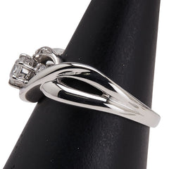 ノーブランド Pt850 プラチナ ダイヤ0.31ct ダイヤ0.04ct リング 指輪 レディース no brand 11号 【中古】