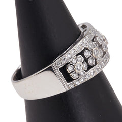 ノーブランド K18WG ホワイトゴールド ダイヤ0.433ct 花 フラワー モチーフ リング 指輪 レディース no brand 13号 【中古】