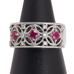 ノーブランド Pt900 プラチナ ルビー0.50ct ダイヤ0.13ct リング 指輪 レディース no brand 13号 【中古】