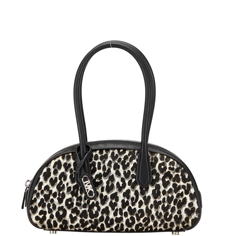 マイケルコース レオパード ミニハンドバッグ ブラック ホワイト ハラコ レザー レディース Michael Kors 【中古】