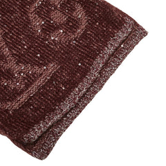 ルイ ヴィトン モノグラム グリッター スパンコール マフラー ワインレッド ナイロン コットン モヘヤ レディース LOUIS VUITTON 【中古】