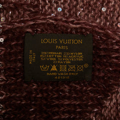 ルイ ヴィトン モノグラム グリッター スパンコール マフラー ワインレッド ナイロン コットン モヘヤ レディース LOUIS VUITTON 【中古】