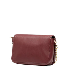 トリーバーチ ロゴ チェーン ショルダーバッグ ワインレッド レザー レディース Tory Burch 【中古】