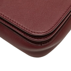 トリーバーチ ロゴ チェーン ショルダーバッグ ワインレッド レザー レディース Tory Burch 【中古】