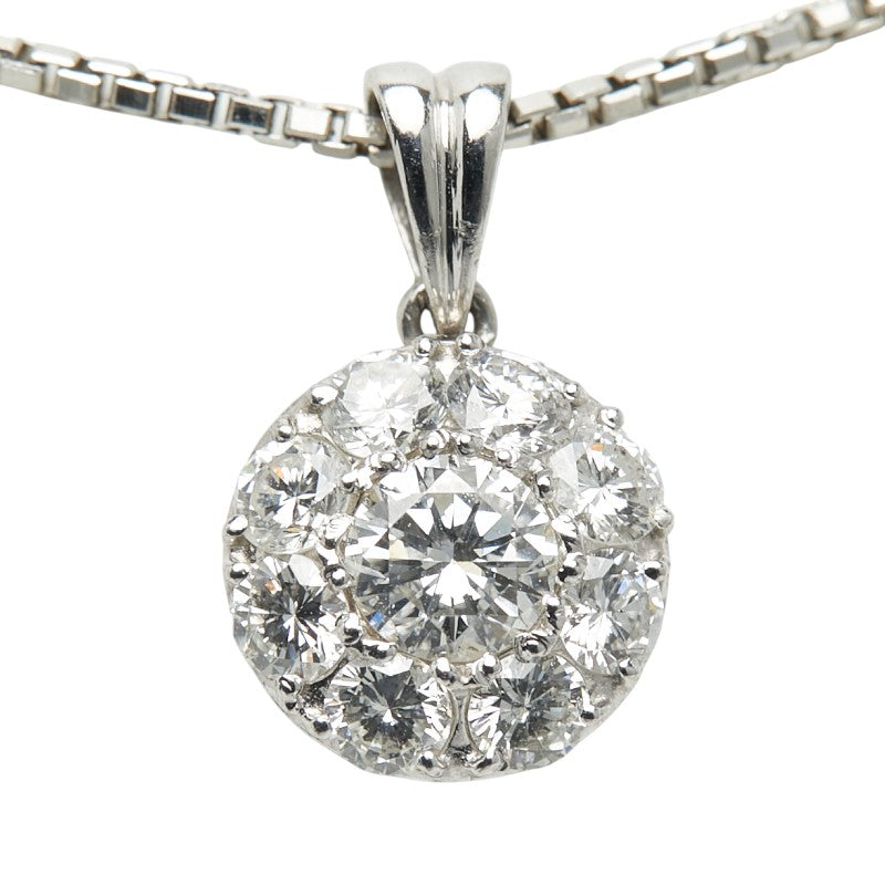 ノーブランド Pt900 プラチナ Pt850 プラチナ ダイヤ0.70ct ベネチアンチェーン ペンダントネックレス レディース no brand 【中古】