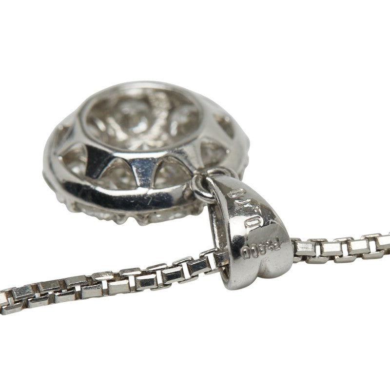 ノーブランド Pt900 プラチナ Pt850 プラチナ ダイヤ0.70ct ベネチアンチェーン ペンダントネックレス レディース no brand 【中古】