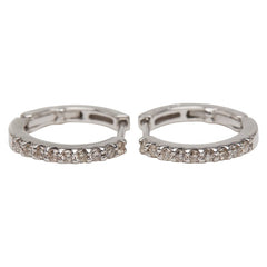 ノーブランド K18WG ホワイトゴールド ダイヤ0.3ct フープピアス レディース no brand 【中古】