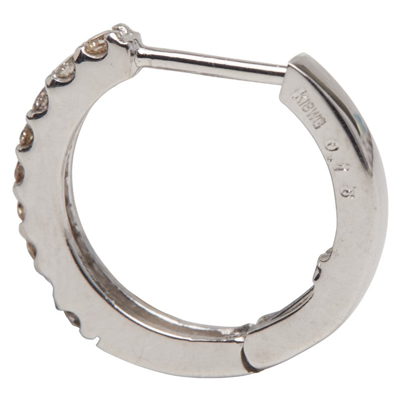 ノーブランド K18WG ホワイトゴールド ダイヤ0.3ct フープピアス レディース no brand 【中古】