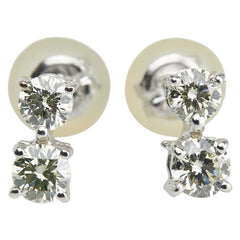 ノーブランド K18WG ホワイトゴールド ダイヤ0.40ct スタッド ピアス レディース no brand 【中古】