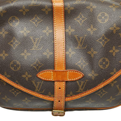 ルイ ヴィトン モノグラム ソミュール30 斜めがけ ショルダーバッグ M42256 ブラウン PVC レザー レディース LOUIS VUITTON 【中古】