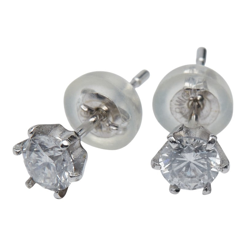 ノーブランド K18WG ホワイトゴールド ダイヤモンド0.397ct ピアス レディース no brand 【中古】