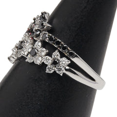 ノーブランド K18WG ホワイトゴールド ブラックダイヤ0.60ct ダイヤ0.40ct リング 指輪 レディース no brand 9.5号 【中古】