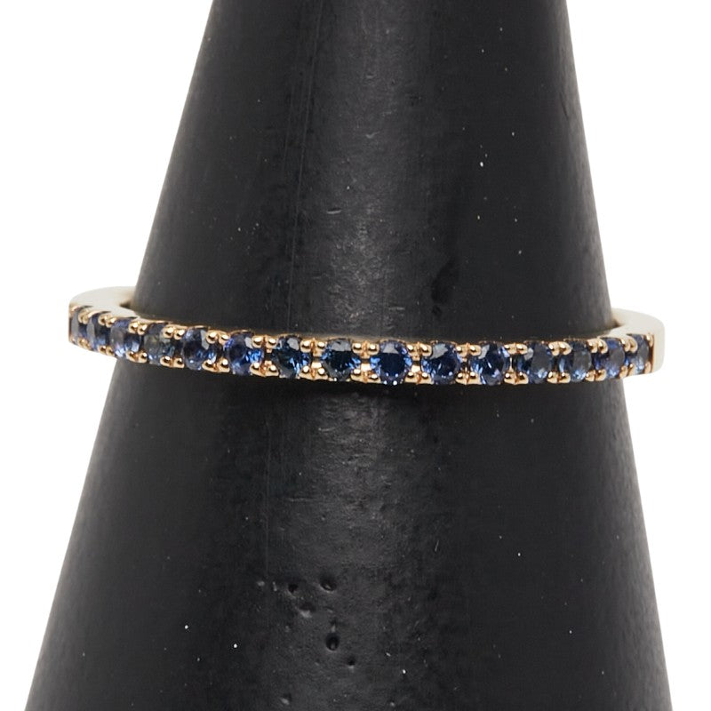 スタージュエリー K18YG イエローゴールド サファイア ハーフエタニティリング 指輪 レディース STAR JEWELRY 11号 【中古】