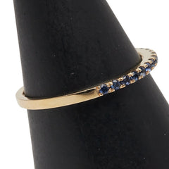 スタージュエリー K18YG イエローゴールド サファイア ハーフエタニティリング 指輪 レディース STAR JEWELRY 11号 【中古】