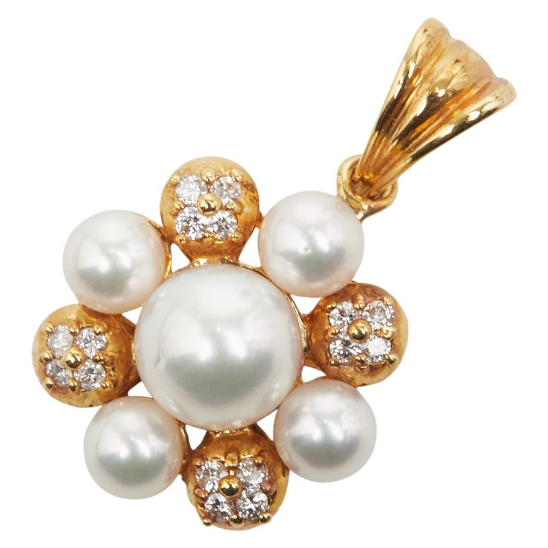 ノーブランド K18YG イエローゴールド ダイヤ0.16ct ペンダントトップ レディース no brand 【中古】