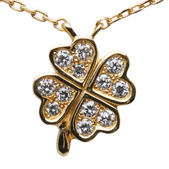 スタージュエリー K18 ゴールド ダイヤモンド0.05ct クローバー モチーフ ネックレス レディース STAR JEWELRY 【中古】