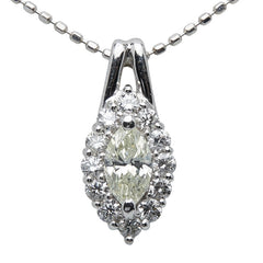 ノーブランド K18WG ホワイトゴールド ダイヤ0.32ct ダイヤ0.27ct ネックレス レディース no brand 【中古】