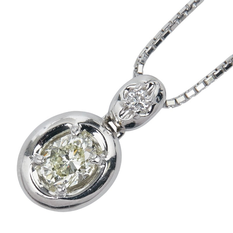 ノーブランド Pt900 プラチナ Pt850 プラチナ ダイヤ0.50ct ダイヤ0.04ct ネックレス レディース no brand 【中古】
