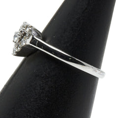 ポンテヴェキオ K18WG ホワイトゴールド ダイヤ0.22ct ハート モチーフ リング 指輪 レディース Ponte Vecchio 8号 【中古】