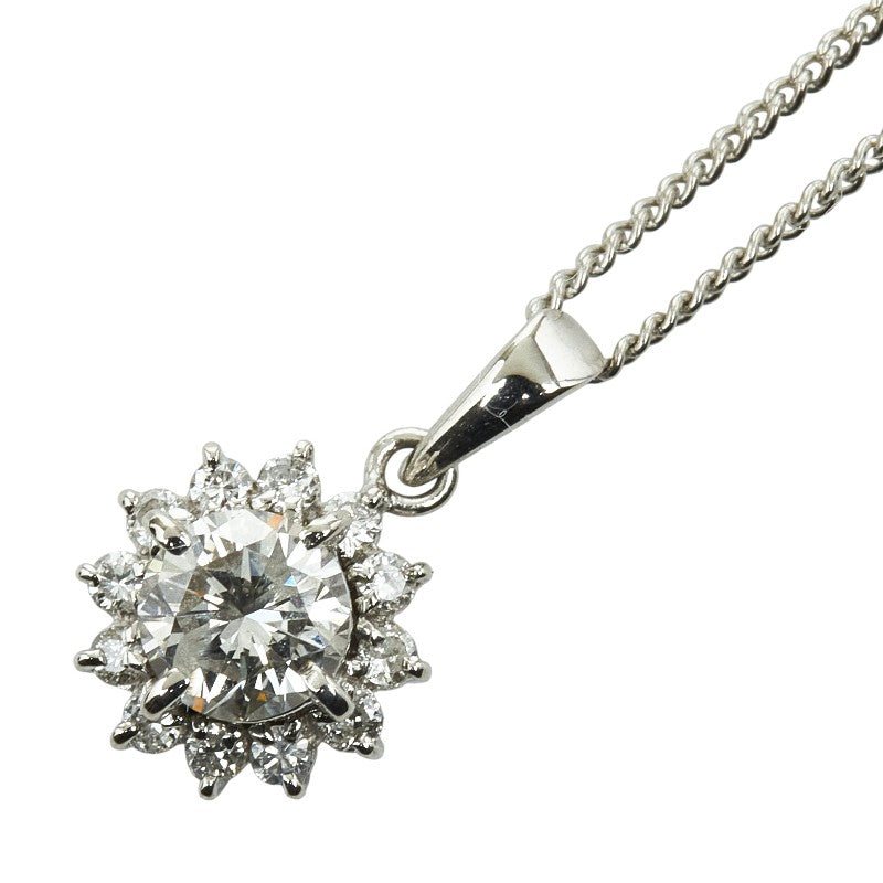 ノーブランド Pt900 プラチナ Pt850 プラチナ ダイヤ0.71ct ダイヤ0.20ct ペンダントネックレス レディース no brand 【中古】