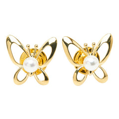 ミキモト K18 ゴールド パール5.4mm バタフライ 蝶々 モチーフ ピンブローチ レディース MIKIMOTO 【中古】