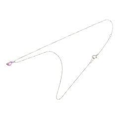 ノーブランド K18WG ホワイトゴールド ピンクサファイア0.01ct ペンダントネックレス レディース no brand 【中古】