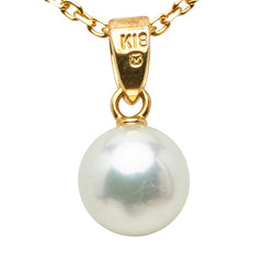 ミキモト K18 ゴールド パール6.7mm ペンダントネックレス レディース MIKIMOTO 【中古】