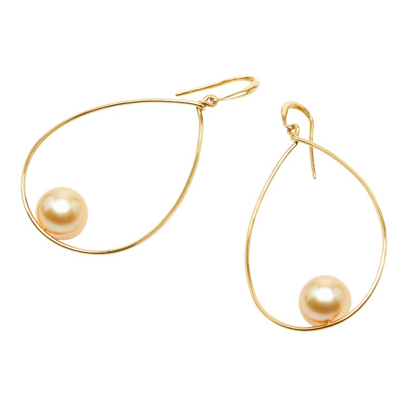 ノーブランド K18 ゴールド パール約10.1~10.4mm ピアス レディース no brand 【中古】