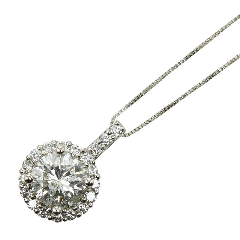 ノーブランド Pt900 プラチナ Pt850 プラチナ ダイヤ1.138ct ダイヤ0.28ct ネックレス レディース no brand 【中古】