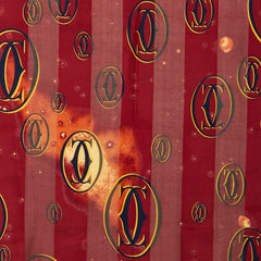 カルティエ ロゴ 総柄 スカーフ オレンジ マルチカラー シルク レディース CARTIER 【中古】