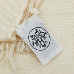 エルメス ニュー リブリス ストール アイボリー カシミヤ シルク レディース HERMES 【中古】