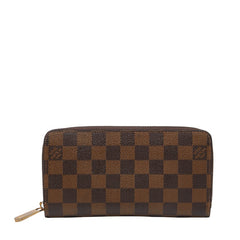 ルイ ヴィトン ダミエ ジッピーウォレット ラウンドファスナー 長財布 N60015 ブラウン PVC レザー レディース LOUIS VUITTON 【中古】