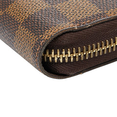 ルイ ヴィトン ダミエ ジッピーウォレット ラウンドファスナー 長財布 N60015 ブラウン PVC レザー レディース LOUIS VUITTON 【中古】