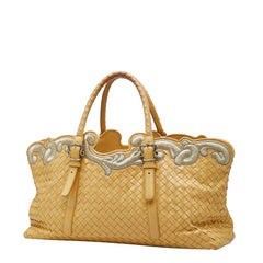 ボッテガヴェネタ イントレチャート ハンドバッグ トートバッグ イエロー レザー レディース BOTTEGAVENETA 【中古】