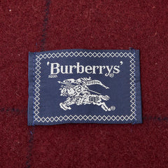 バーバリー チェック マフラー ワインレッド ウール レディース BURBERRY 【中古】