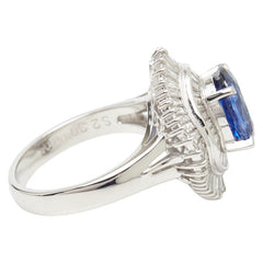 Pt900 プラチナ サファイア2.39ct ダイヤ1.00ct リング 指輪 レディース 9.5号 【中古】