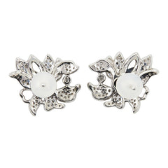 Pt900 プラチナ エメラルド0.725ct ダイヤ0.41ct フラワーモチーフ ピアス レディース 【中古】