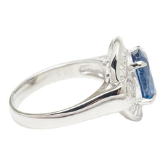 Pt900 プラチナ サファイア2.85ct ダイヤ0.44ct リング 指輪 レディース 12号 【中古】
