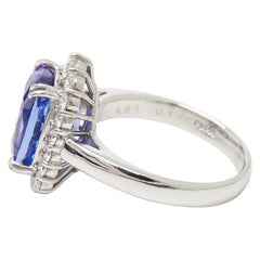 Pt900 プラチナ タンザナイト4.61ct ダイヤ0.71ct リング 指輪 レディース 12号 【中古】