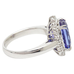 Pt900 プラチナ タンザナイト4.61ct ダイヤ0.71ct リング 指輪 レディース 12号 【中古】