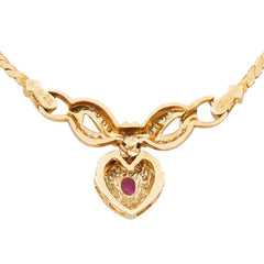 K18YG イエローゴールド ルビー0.25ct ダイヤ0.30ct ネックレス レディース 【中古】