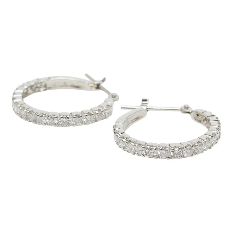 Pt900 プラチナ ダイヤ1.00ct フルエタニティピアス ピアス レディース 【中古】