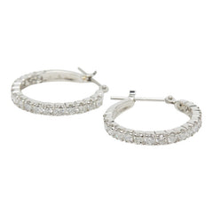 Pt900 プラチナ ダイヤ1.00ct フルエタニティピアス ピアス レディース 【中古】